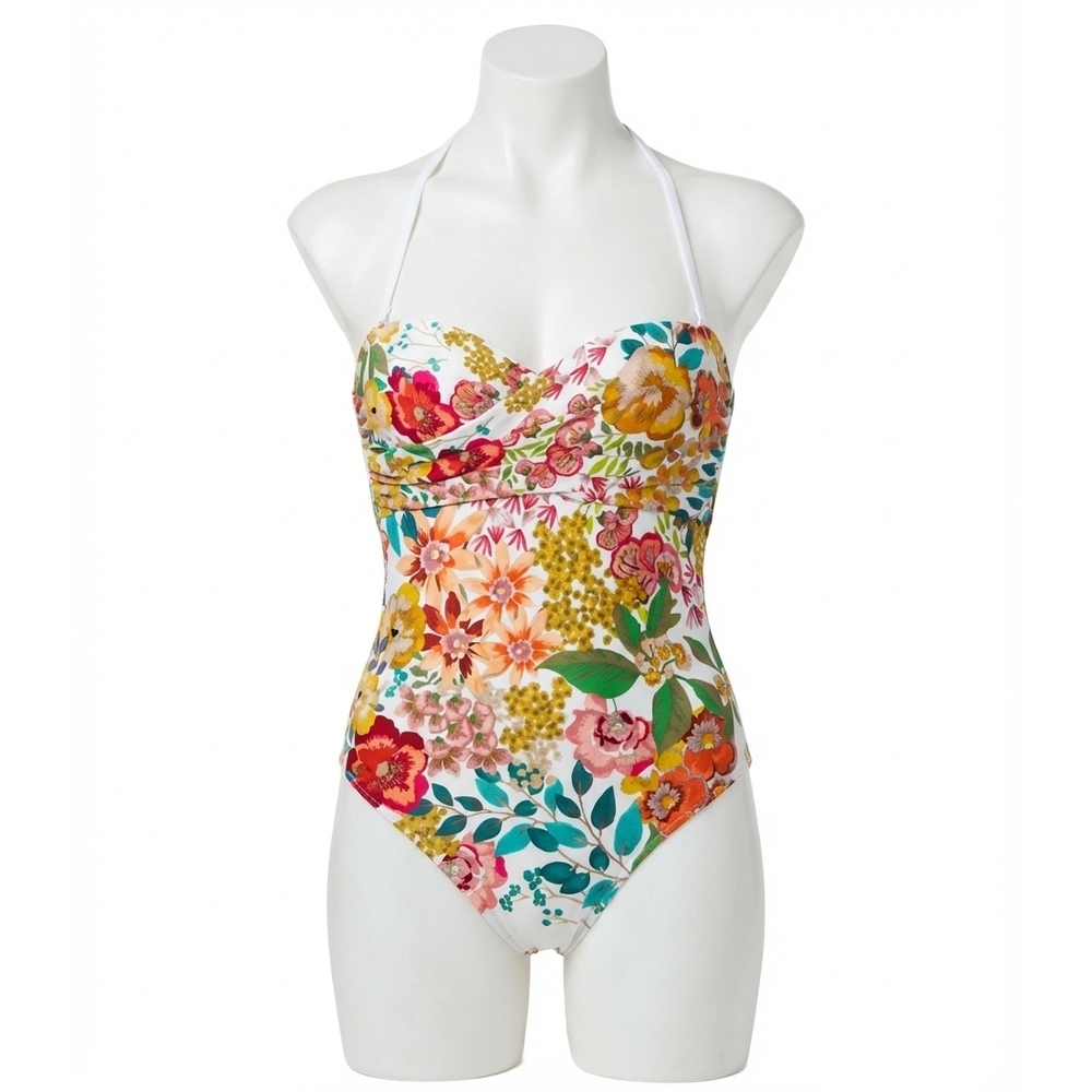 NEW JOHNNY WAS twist bra one piece swimsuit in multi